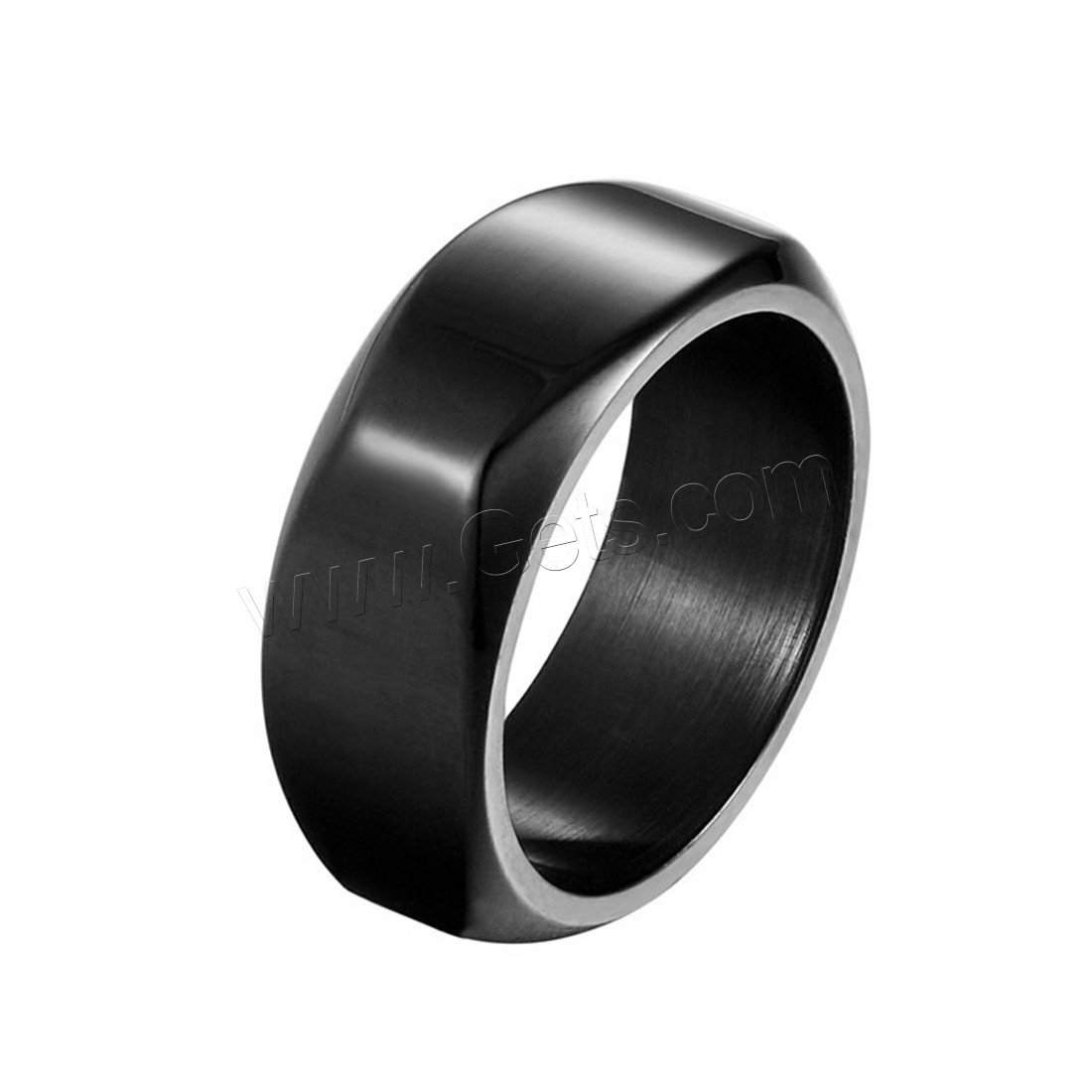 Anillo de dedo de acero Titanium de, Partículas de acero, iónico negro, unisexo & diverso tamaño para la opción, 8mm, Vendido por UD