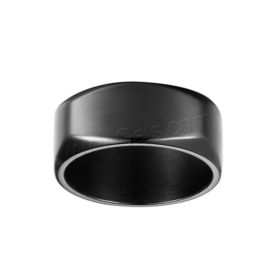 Titanium Steel Finger Ring, black ionic, Unisex & different size for choice, 8mm, Sold By PC