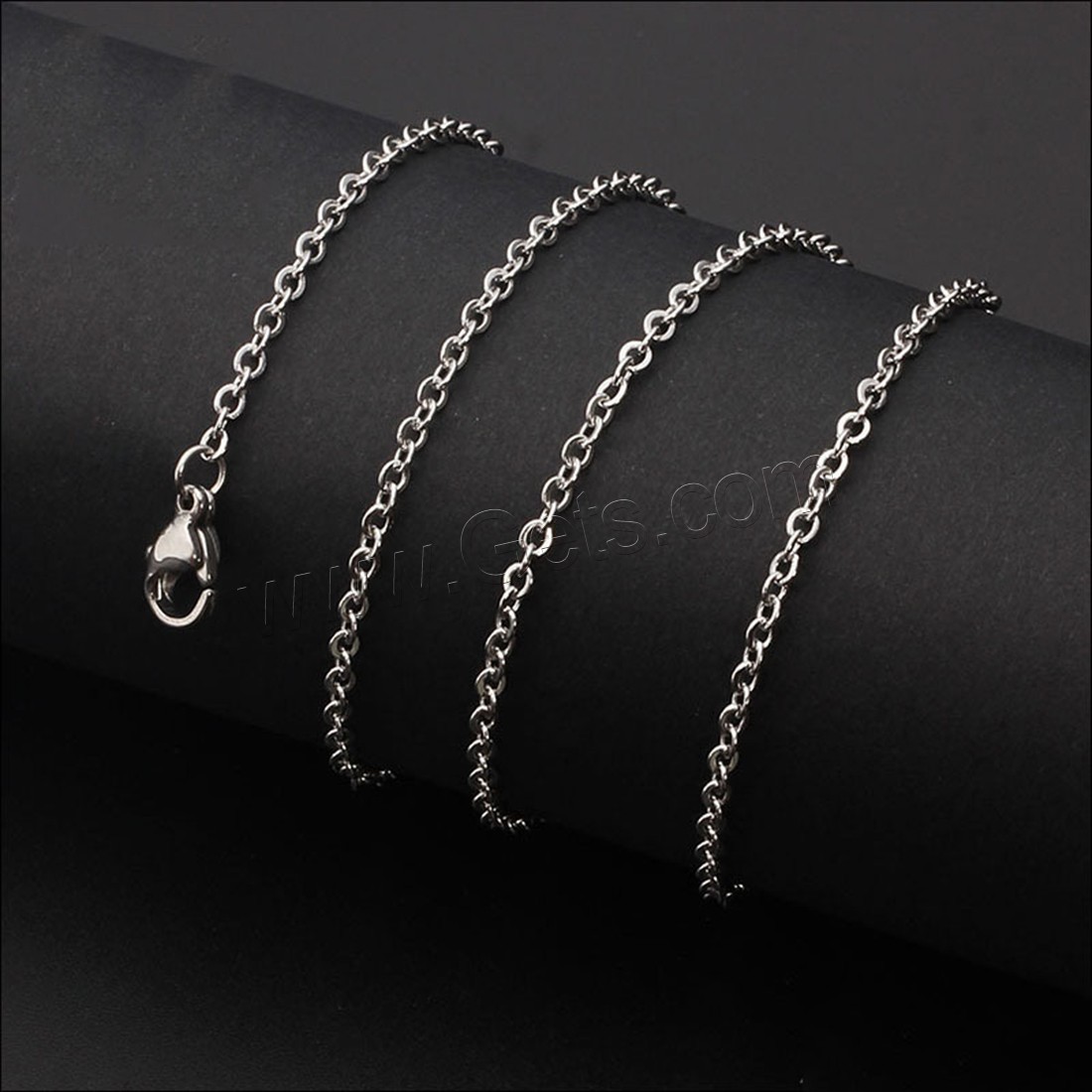 Stainless Steel Chain Necklace, different length for choice & Unisex & oval chain, original color, 3.2mm, Sold By Strand