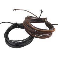 PU Leather Bracelet, with Linen, Unisex & adjustable Approx 7.5 Inch 