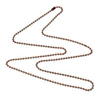 鉄のネックレス, 鉄, 銅メッキ, ユニセックス & ボール チェーン, 鉛、カドミウムフリー, 2mm, 長さ:約 26 インチ, 売り手 ストランド