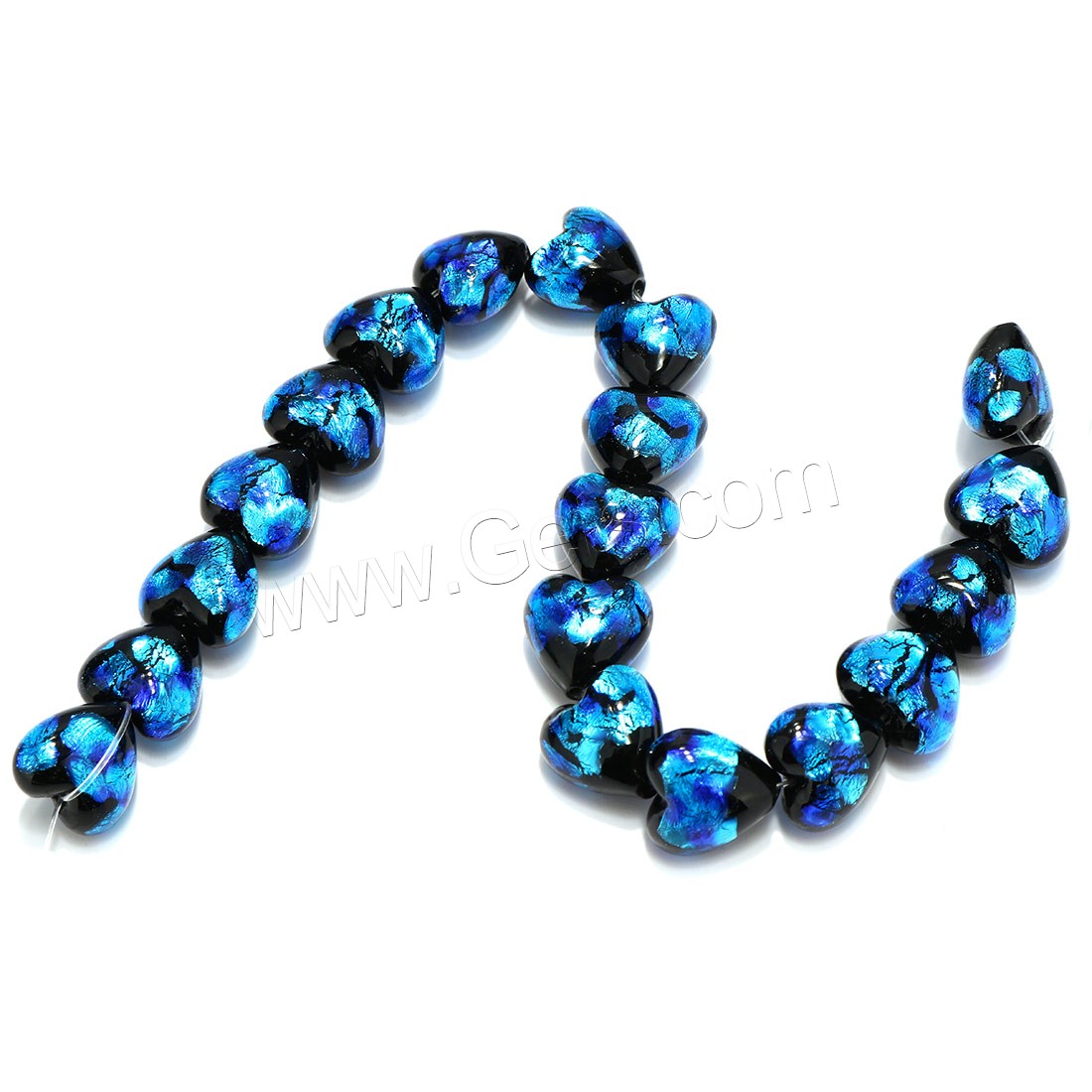 Lampwork Beads, Heart, different size for choice, Hole:Approx 1mm, Length:Approx 8.5 Inch, Sold By Strand