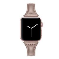 Нержавеющей стали Смотреть Band, Кожа, с Стеклянный, Другое покрытие, для Apple Watch & разный размер для выбора, Много цветов для выбора, длина:Приблизительно 8.7 дюймовый, продается Strand