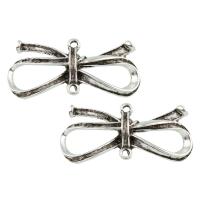 Zinc Alloy Charm Connector, Bowknot, antique silver color plated, 1/1 loop, lead & cadmium free Approx 1.5mm 