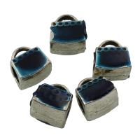 Enamel Zinc Alloy European Beads, Handbag, antique silver color plated, without troll, lead & cadmium free Approx 1-5mm 