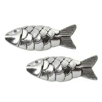 Zinc Alloy Animal Pendants, Fish, antique silver color plated, lead & cadmium free Approx 2mm 