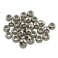Plated CCB Plastic Beads, Copper Coated Plastic, Donut, platinum color plated Approx 4mm 