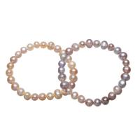 Bracelets de perles, perle d'eau douce cultivée, pomme de terre, naturel, pour femme, plus de couleurs à choisir, 9-10mm Environ 7.5 pouce, Vendu par brin
