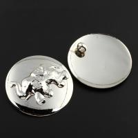 Zinc Alloy Animal Pendants, Flat Round, silver color plated, lead & cadmium free Approx 5mm 