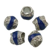 Enamel Zinc Alloy European Beads, platinum color plated, without troll, lead & cadmium free Approx 