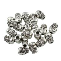 Plated CCB Plastic Beads, Zinc Alloy, Skull, antique silver color plated, lead & cadmium free Approx 1.5mm 