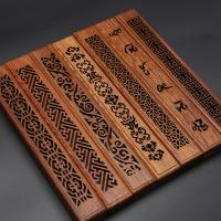 madera Caja de aromaterapia, Rectángular, Tallado, Sostenible & diferentes patrones para la opción, 240x34x25mm, Vendido por UD