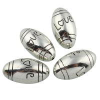 Plated CCB Plastic Beads, Copper Coated Plastic, Horse Eye, antique silver color plated Approx 1.5mm 