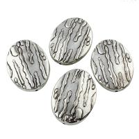 Plated CCB Plastic Beads, Copper Coated Plastic, Flat Oval, antique silver color plated Approx 1.5mm 