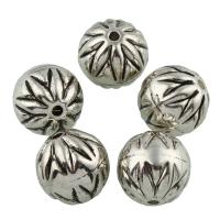 Plated CCB Plastic Beads, Copper Coated Plastic, Round, antique silver color plated Approx 1mm 