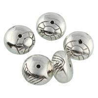 Plated CCB Plastic Beads, Copper Coated Plastic, Flat Round, antique silver color plated Approx 1mm 