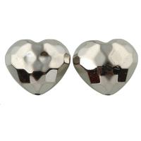 Plated CCB Plastic Beads, Copper Coated Plastic, Heart, antique silver color plated Approx 1mm 