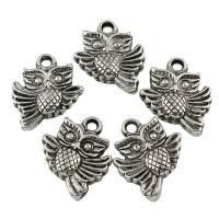 Plated CCB Plastic Beads, Copper Coated Plastic, Owl, antique silver color plated Approx 2mm 