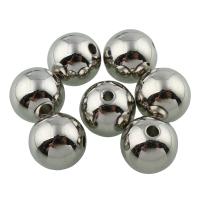 Überzogene CCB Kunststoff Perlen, Verkupferter Kunststoff, rund, Platinfarbe platiniert, 12mm, Bohrung:ca. 2mm, 50PCs/Tasche, verkauft von Tasche