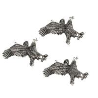 Colgantes Animales de Aleación de Zinc, Águila, chapado en color de plata antigua, libre de níquel & cadmio, 71x96x10mm, agujero:aproximado 3mm, Vendido por UD