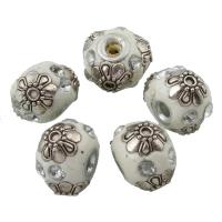 Indonesia Jewelry Beads, Zinc Alloy, with Indonesia, antique silver color plated, with rhinestone, lead & nickel free Approx 3mm 