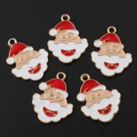 Zinc Alloy Christmas Pendants, Santa Claus, gold color plated, Christmas jewelry & enamel, lead & nickel free Approx 2mm 