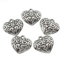 Zinc Alloy Heart Pendants, antique silver color plated, lead & nickel free Approx 1mm 