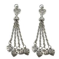 Zinc Alloy Chain Fringe, Heart, antique silver color plated, lead & nickel free Approx 4mm 
