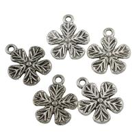 Zinc Alloy Flower Pendants, antique silver color plated, lead & nickel free Approx 5mm 