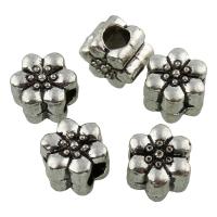 Zinc Alloy European Beads, Flower, antique silver color plated, without troll, lead & cadmium free Approx 4mm 
