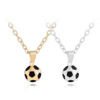 Enamel Zinc Alloy Necklace, Football, plated, oval chain & for woman nickel, lead & cadmium free Approx 19.6 Inch 