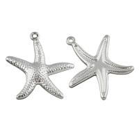 Stainless Steel Animal Pendants, Starfish, original color Approx 1mm 