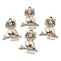 Zinc Alloy Animal Pendants, Owl, real gold plated, enamel, lead & cadmium free Approx 2mm 