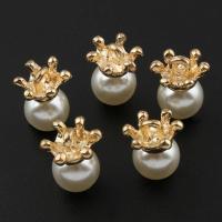 Zinc Alloy Crown Pendants, with Shell Pearl, gold color plated, lead & cadmium free Approx 1.2mm 