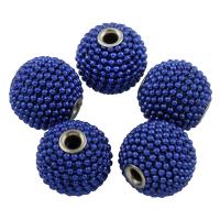 Eisen Perlen, mit ABS Kunststoff, rund, Platinfarbe platiniert, frei von Blei & Kadmium, 15x16mm, Bohrung:ca. 3mm, verkauft von PC