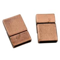 Zinc Alloy Magnetic Clasp, Rectangle, antique copper color plated, with magnetic, lead & cadmium free 