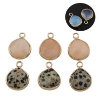 Gemstone Brass Pendants, with Brass, Teardrop, gold color plated Approx 1.5mm 