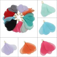 Chiffon Pendant, with zinc alloy bail, Flower, gold color plated Approx 1mm 