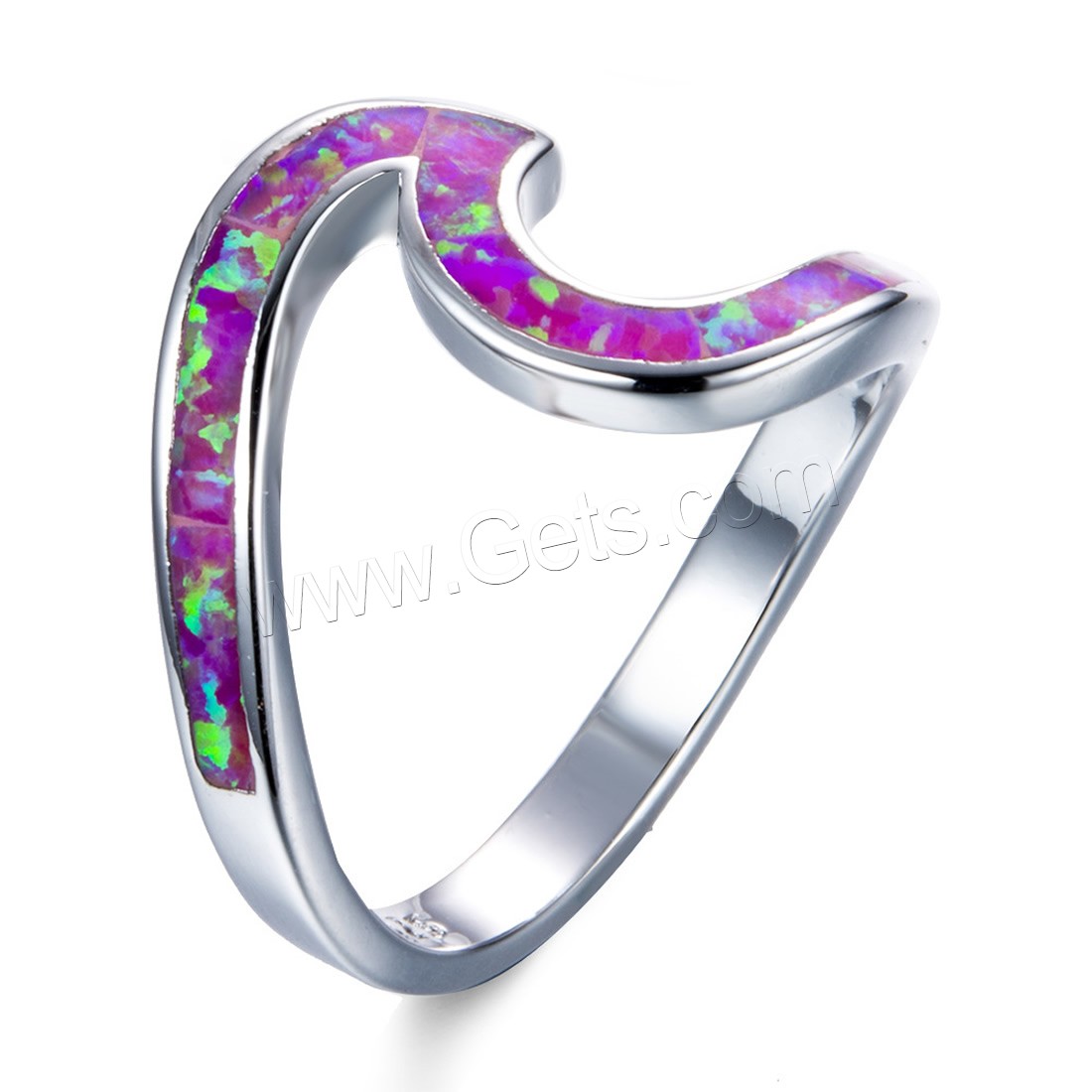 metal anillo, con Ópalo, chapado en color de plata, diverso tamaño para la opción & para mujer, más colores para la opción, Vendido por UD