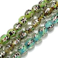 Lampwork Large Hole Bead, Round 12mm Approx 3mm Approx 16 Inch, Approx 