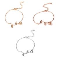 Fashion Zinc Alloy Bracelets, with 2Inch extender chain, Flower, plated, oval chain & for woman Approx 8 Inch 