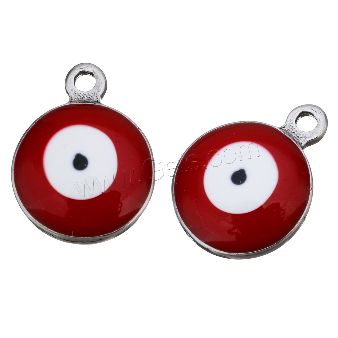Enamel Stainless Steel Pendant, Flat Round, evil eye pattern & different size for choice, more colors for choice, Hole:Approx 1.5mm, Sold By PC