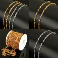 Fashion Stainless Steel Necklace Chain, with plastic spool, plated, oval chain 