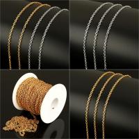 Fashion Stainless Steel Necklace Chain, with plastic spool, plated, oval chain 