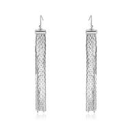 Zinc Alloy Tassel Earring, iron earring hook, platinum color plated, for woman, lead & cadmium free 