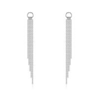 Zinc Alloy Tassel Earring, stainless steel post pin, platinum color plated, for woman & with rhinestone, lead & cadmium free 