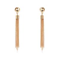 Zinc Alloy Tassel Earring, stainless steel post pin, gold color plated, for woman, lead & cadmium free 