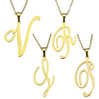 ステンレス鋼のジュエリーネックレス, ステンレス, アルファベット, ゴールドメッキ, 楕円形の鎖 & 異なるスタイルを選択 & 女性用, 長さ:約 19 インチ, 売り手 ストランド