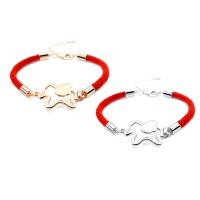 Fashion Zinc Alloy Bracelets, with Waxed Cotton Cord, plated, Unisex Approx 8 Inch 