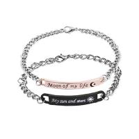 alliage de zinc bracelet, Placage, chaîne de torsion ovale & styles différents pour le choix & pour le couple Environ 7 pouce, Vendu par brin